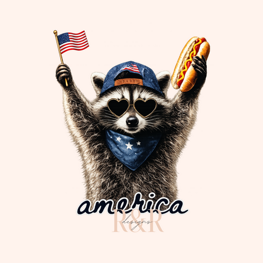 Patriotic Raccoon - DTF PRINT ONLY