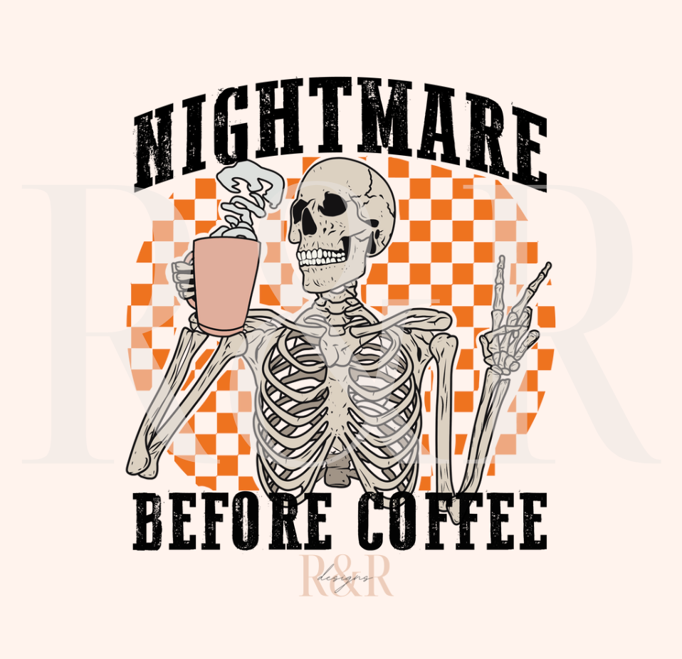 Nightmare Before Coffee DTF Transfer (RTS)