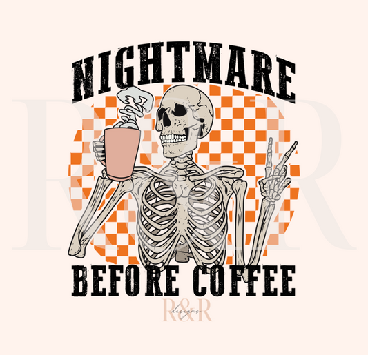 Nightmare Before Coffee DTF Transfer (RTS)
