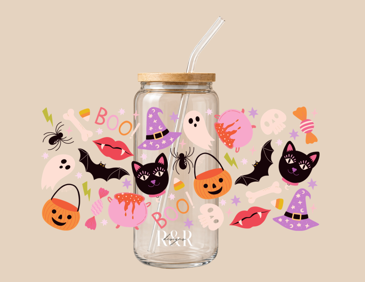 Halloween Girly 20oz Libbey Glass Cup