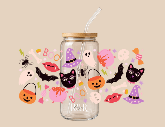 Halloween Girly 20oz Libbey Glass Cup