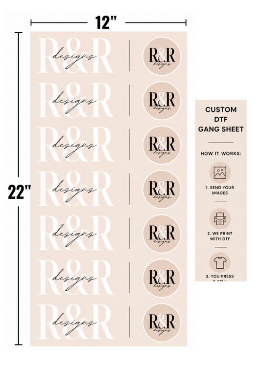 22x12 Custom DTF Gang Sheet