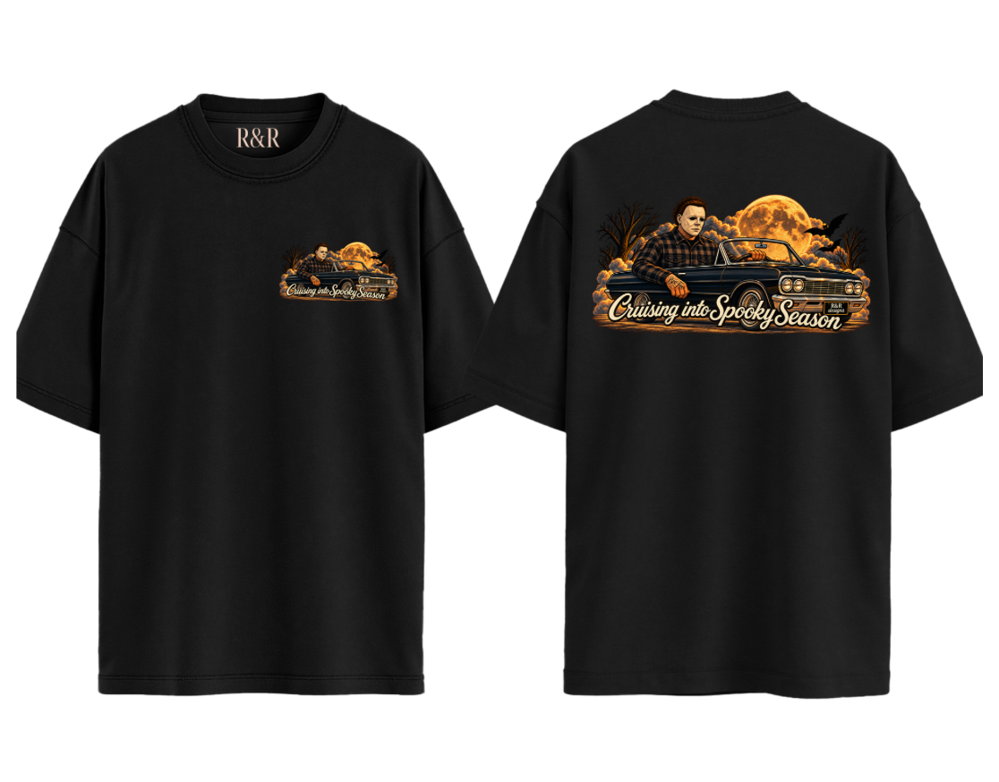 Cruising into Spooky Season Tee (Front/Back)